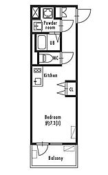 プライマル下北沢 ワンルームの間取図画像