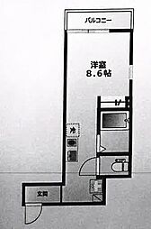 スタープラチナArc旗の台 ワンルームの間取図画像