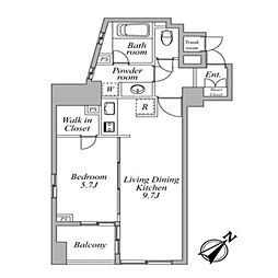 セントラルクリブ六本木1 1LDKの間取図画像