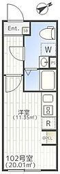ザパークエクシア大崎 ワンルームの間取図画像
