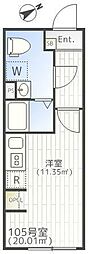 ザパークエクシア大崎 ワンルームの間取図画像