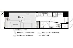 日神プラザ中目黒 ワンルームの間取図画像