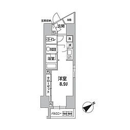 ロリエ銀座 ワンルームの間取図画像