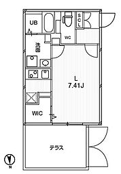パセオ東新宿 1Kの間取図画像