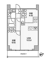 nido蔵前レジデンス 2LDKの間取図画像