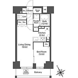 COMFORIALIV根岸二丁目 1LDKの間取図画像
