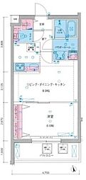 ジェノヴィア亀戸水神スカイガーデン 1LDKの間取図画像