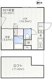 エミリア 1LDKの間取図画像