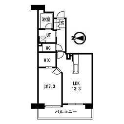 アクティ目黒駅前2号棟 1LDKの間取図画像