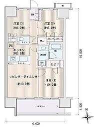 エスティメゾン豊洲レジデンスB棟 3LDKの間取図画像