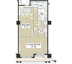 ParkAxis恵比寿 1LDKの間取図画像