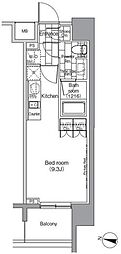 パークハビオ恵比寿 ワンルームの間取図画像
