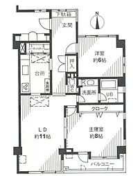 サニーコート都立大 2LDKの間取図画像