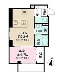 錦邸南麻布 1LDKの間取図画像