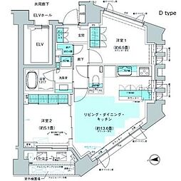 ザ・パークハウス代官山レジデンス 2LDKの間取図画像