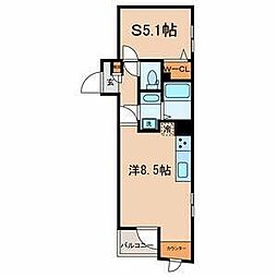 PRIMAVERA桜坂 ワンルームの間取図画像