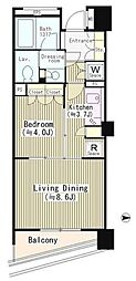 パークリュクス三宿 1LDKの間取図画像