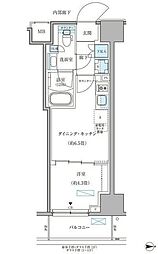 パークアクシス住吉ガーデンスクエア 1DKの間取図画像