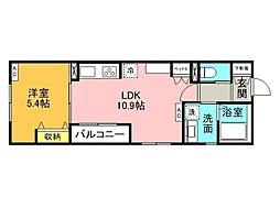駒沢公園テラス 1LDKの間取図画像