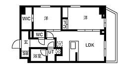 ES-Grande大島ガーデンテラス 2LDKの間取図画像