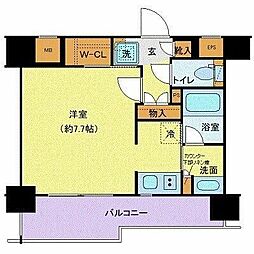 ジェノヴィア水天宮前スカイガーデン ワンルームの間取図画像