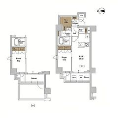RJRプレシア蒲田 1LDKの間取図画像