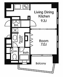 PRIMEURBAN用賀 1LDKの間取図画像
