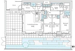 三田ガーデンヒルズE棟 3LDKの間取図画像