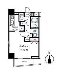 MAKEDESIGN西麻布 ワンルームの間取図画像