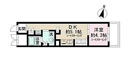 アドミラル碑文谷 1DKの間取図画像