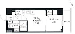 ラティエラ秋葉原 1DKの間取図画像