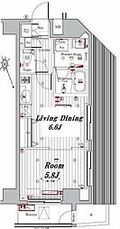 メイクスデザイン門前仲町3 1LDKの間取図画像