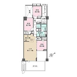 プラウド文京千駄木ヒルトップ 3LDKの間取図画像