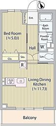 ホワイトガーデン久我山 1LDKの間取図画像