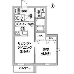 ルヴェ・デュ・ソレイユ 1LDKの間取図画像