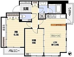 ファミール新宿グランスイートタワー 2LDKの間取図画像