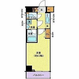 ガリシアレジデンス芝公園 1Kの間取図画像