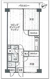 ライオンズマンション歌舞伎町A棟 2LDKの間取図画像