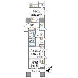 ブリリア銀座id 2DKの間取図画像
