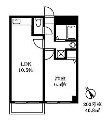 グランモナークヒロタ 1LDKの間取図画像