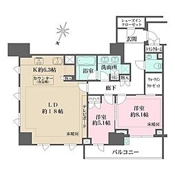 ザ・パークハウス渋谷南平台 2LDKの間取図画像
