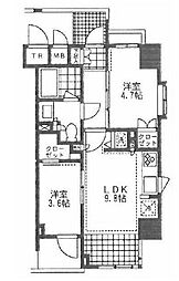 プライムアーバン池袋 2LDKの間取図画像