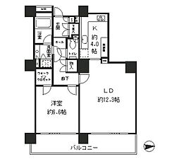 リバーポイントタワー 1LDKの間取図画像