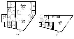 中野区本町5丁目マンション 1SLDKの間取図画像