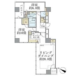 ブリリア二番町 2LDKの間取図画像