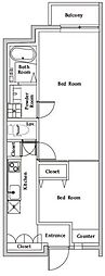 スペリオール白金台 2Kの間取図画像