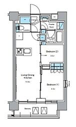 ルフォンプログレ押上EAST 2LDKの間取図画像