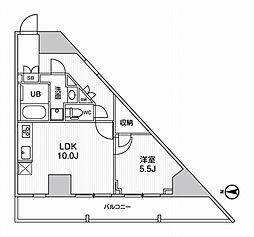 グラシアプレイス曳舟 1LDKの間取図画像