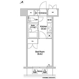 コンフォリア芝浦キャナル 1Kの間取図画像