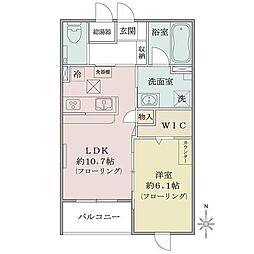 ウッドヴィラ西馬込 1LDKの間取図画像